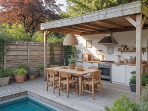 Créer une cuisine d'été extérieure : astuces design et aménagement pour profiter du jardin toute l’année